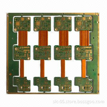 6-layer Rigid-flex PCBs, FR4 + PI, 1.6mm Board Thickness and ENIG Surface, with 0.2mm Min Holes